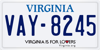 VA license plate VAY8245