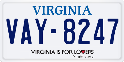 VA license plate VAY8247