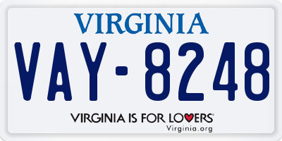 VA license plate VAY8248
