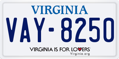 VA license plate VAY8250