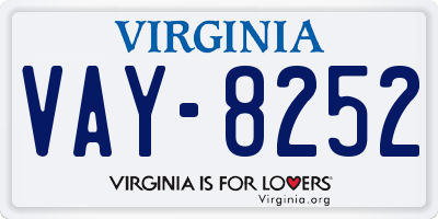 VA license plate VAY8252