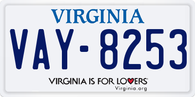 VA license plate VAY8253