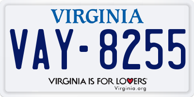VA license plate VAY8255