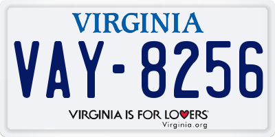 VA license plate VAY8256