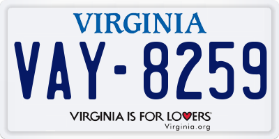 VA license plate VAY8259