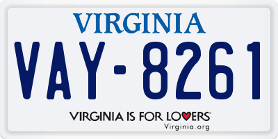 VA license plate VAY8261