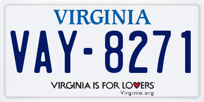 VA license plate VAY8271