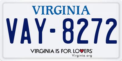 VA license plate VAY8272