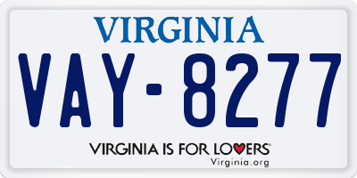 VA license plate VAY8277