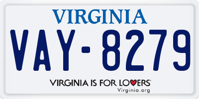 VA license plate VAY8279