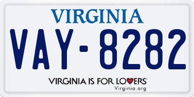 VA license plate VAY8282