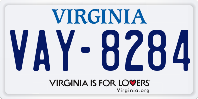 VA license plate VAY8284