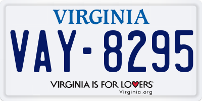 VA license plate VAY8295