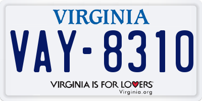 VA license plate VAY8310