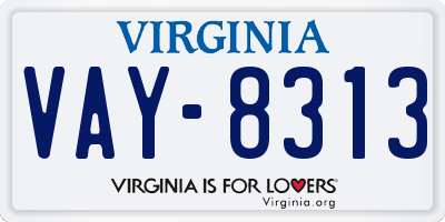 VA license plate VAY8313