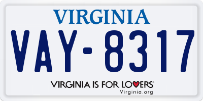 VA license plate VAY8317