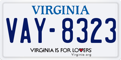 VA license plate VAY8323