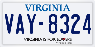 VA license plate VAY8324