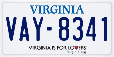 VA license plate VAY8341