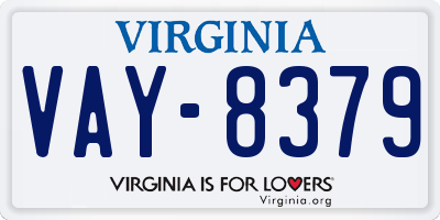VA license plate VAY8379