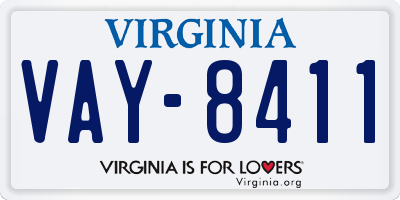 VA license plate VAY8411