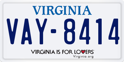 VA license plate VAY8414