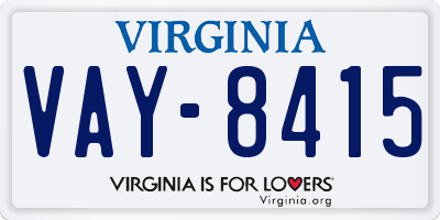 VA license plate VAY8415