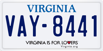VA license plate VAY8441