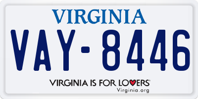 VA license plate VAY8446