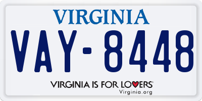 VA license plate VAY8448
