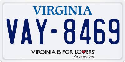 VA license plate VAY8469