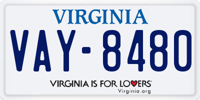 VA license plate VAY8480