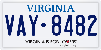 VA license plate VAY8482
