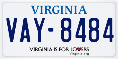 VA license plate VAY8484