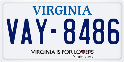 VA license plate VAY8486