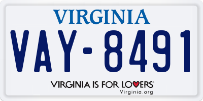 VA license plate VAY8491