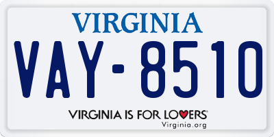 VA license plate VAY8510