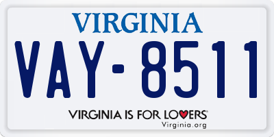 VA license plate VAY8511