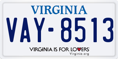 VA license plate VAY8513