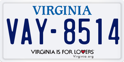 VA license plate VAY8514