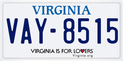 VA license plate VAY8515