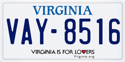 VA license plate VAY8516