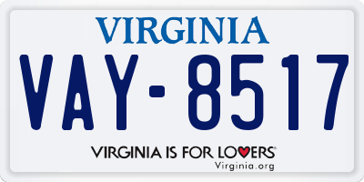VA license plate VAY8517