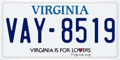 VA license plate VAY8519