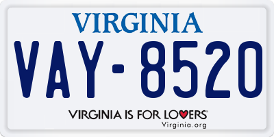 VA license plate VAY8520