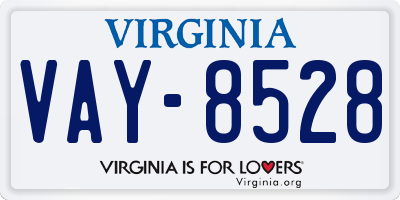 VA license plate VAY8528