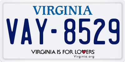 VA license plate VAY8529