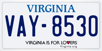 VA license plate VAY8530