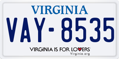 VA license plate VAY8535