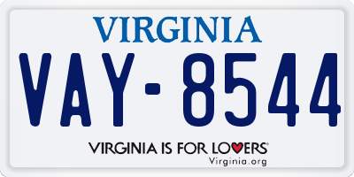 VA license plate VAY8544